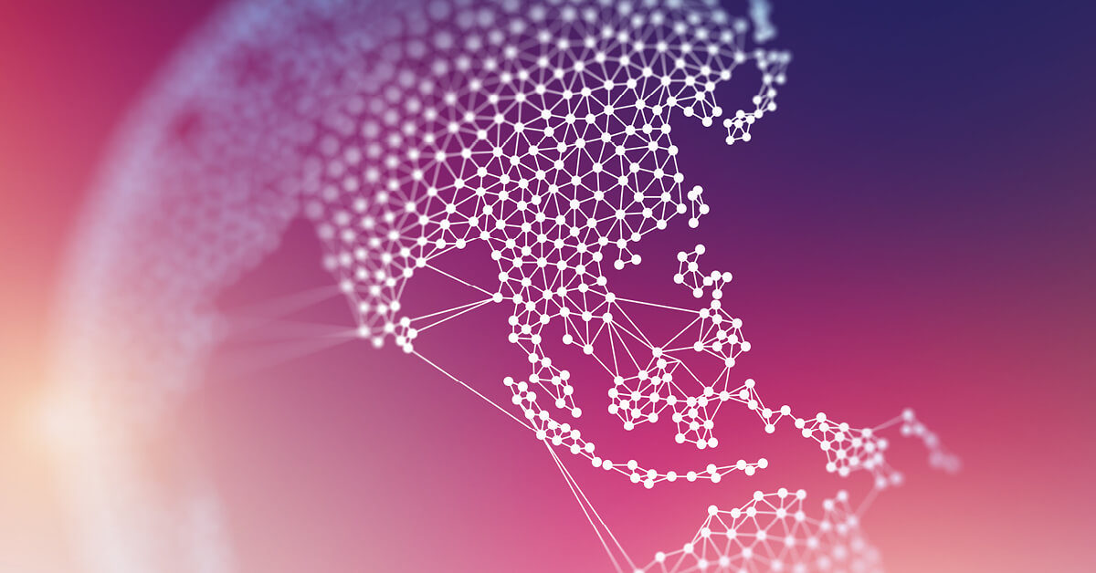Global network map Asia